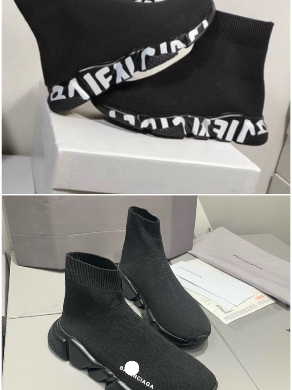 Black Knit Sock Sneaker Boots